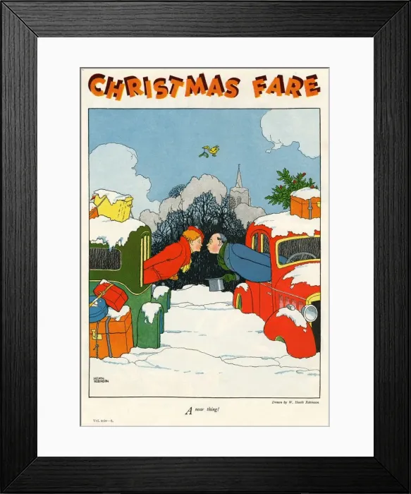 Framed Print : A Near Thing by William Heath Robinson Framed Print : A Near Thing by William Heath Robinson