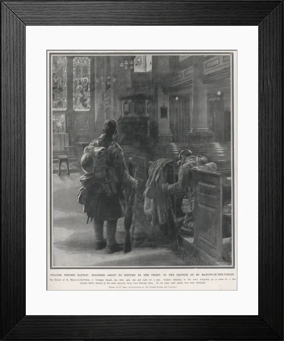 Framed Print : Prayer before returning to the Front Framed Print : Prayer before returning to the Front
