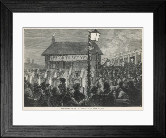 Framed Print : Gladstone and the Midlothian Campaign - Departure, West Cald Framed Print : Gladstone and the Midlothian Campaign - Departure, West Cald