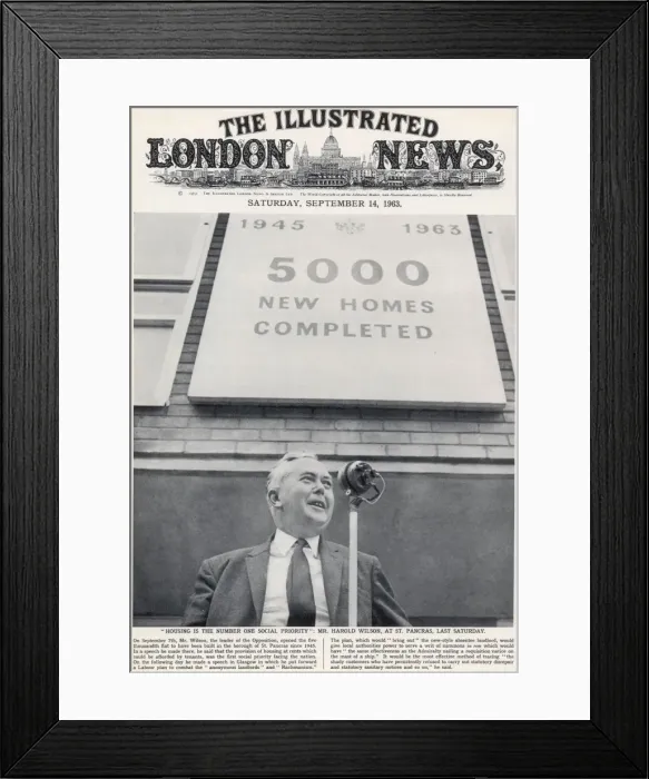 Framed Print : Harold Wilson housing campaign Framed Print : Harold Wilson housing campaign