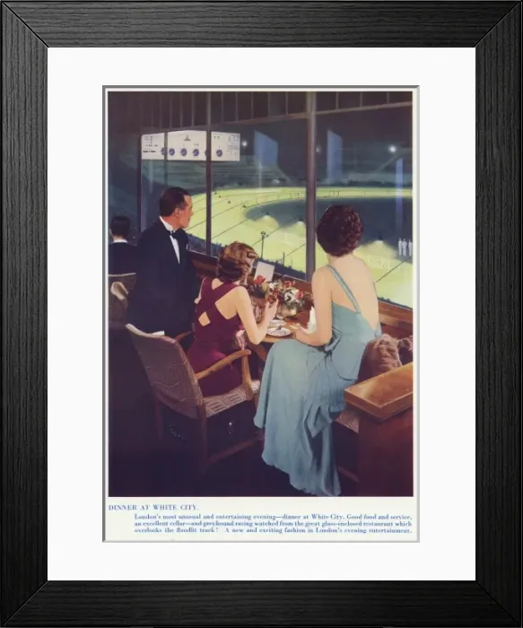 Framed Print : Dinner at White City Greyhound Stadium Framed Print : Dinner at White City Greyhound Stadium