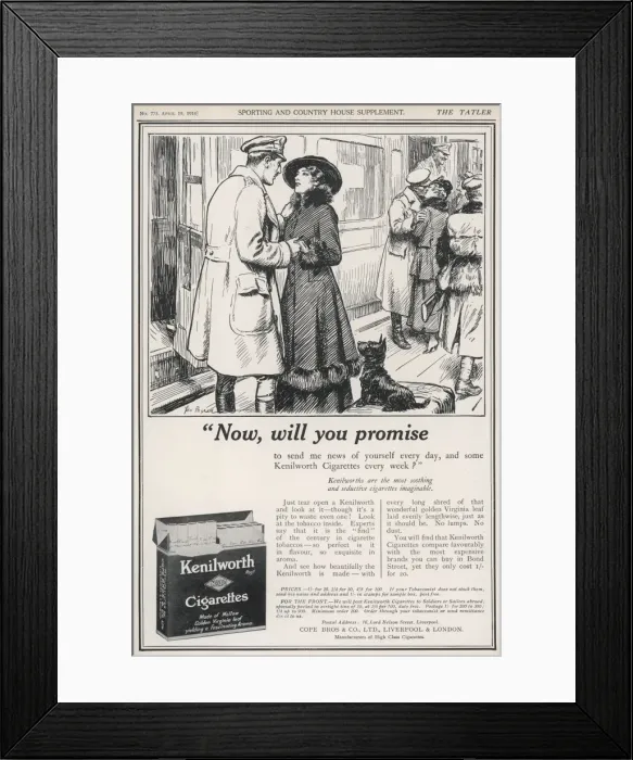 Framed Print : Kenilworth Cigarettes ad, World War I