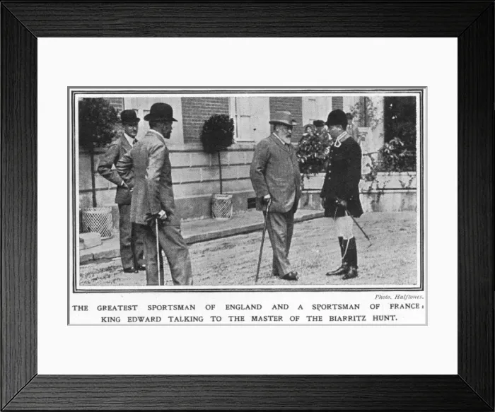 Framed Print : Edward VII with the master of the Biarritz hunt