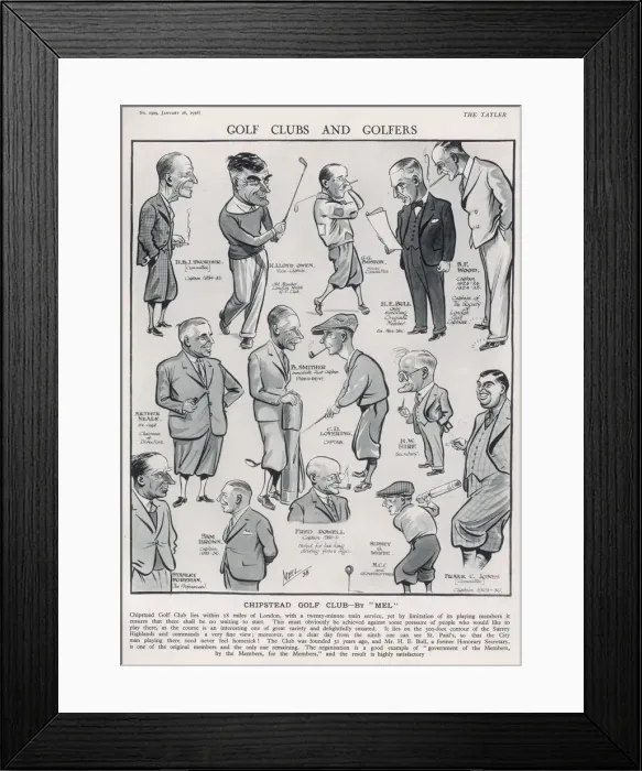 Framed Print : Members of the Chipstead Golf Club, Surrey Date: 1938