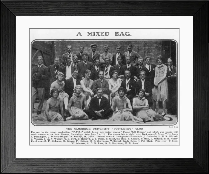 Framed Print : Cambridge University Footlights with Victor Stiebel Framed Print : Cambridge University Footlights with Victor Stiebel