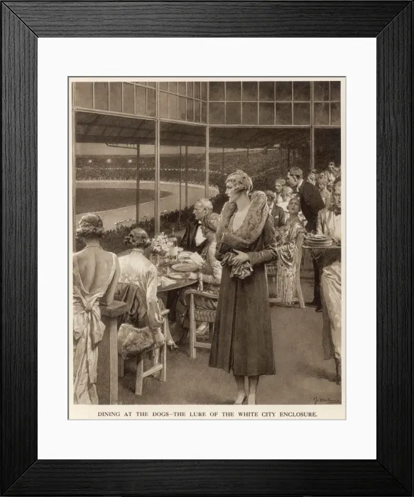 Framed Print : Dining at the Dogs, 1932