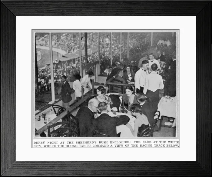 Framed Print : Dining at White City greyhound derby, 1932 Framed Print : Dining at White City greyhound derby, 1932