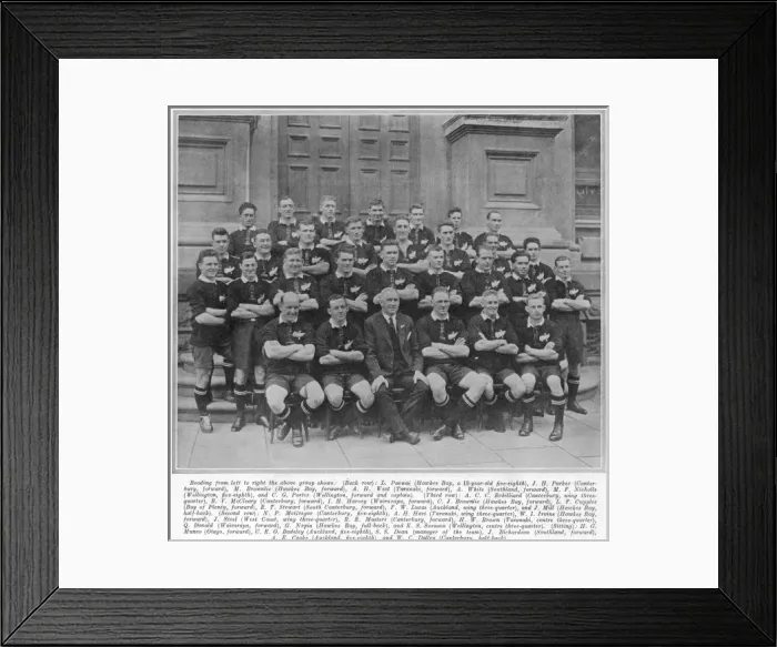 Framed Print : New Zealand All Blacks rugby team Framed Print : New Zealand All Blacks rugby team