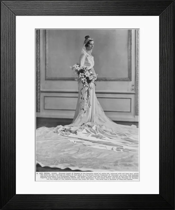 Framed Print : Princess Ingrid of Sweden on her wedding day Framed Print : Princess Ingrid of Sweden on her wedding day