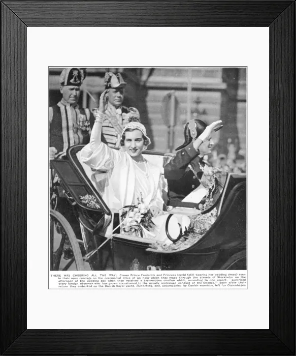 Framed Print : Princess Ingrid of Sweden on her wedding day Framed Print : Princess Ingrid of Sweden on her wedding day