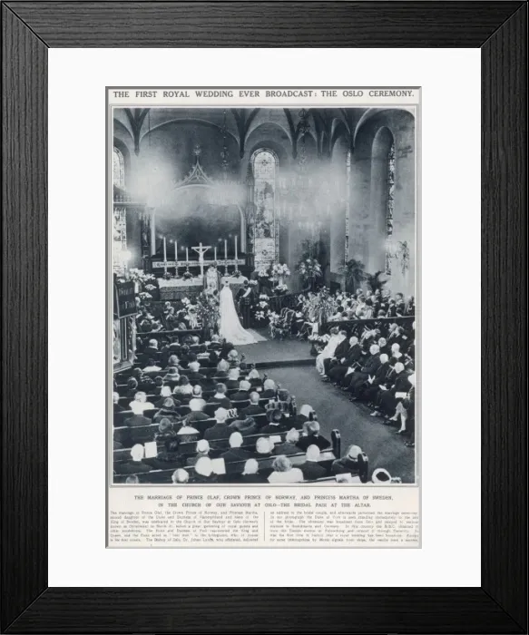 Framed Print : Marriage of Prince Olaf of Norway and Princess Martha of Swe Framed Print : Marriage of Prince Olaf of Norway and Princess Martha of Swe