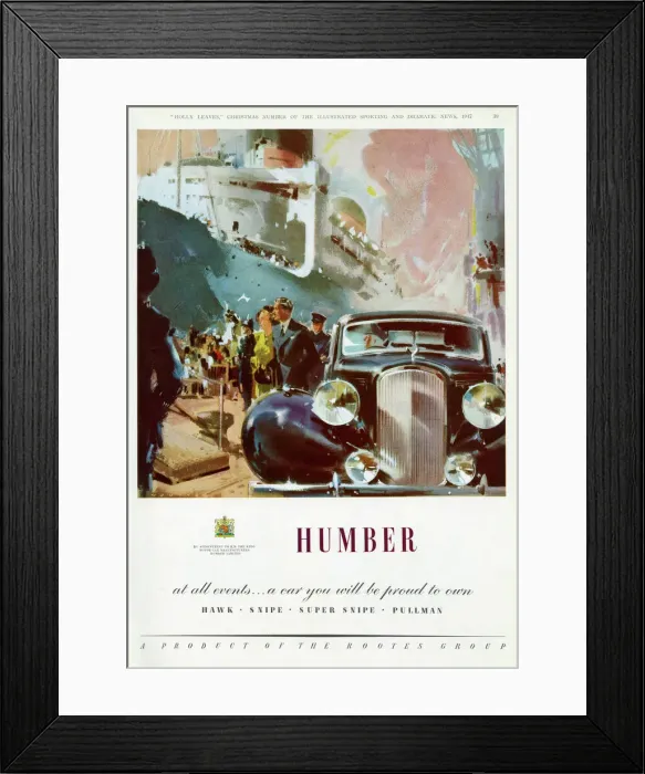 Framed Print : Humber car advertisement