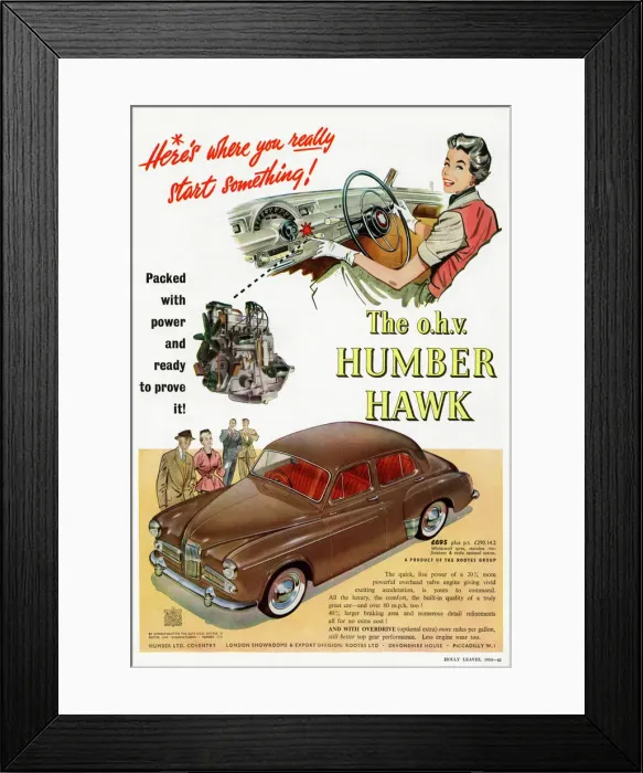 Framed Print : Humber Hawk advertisement