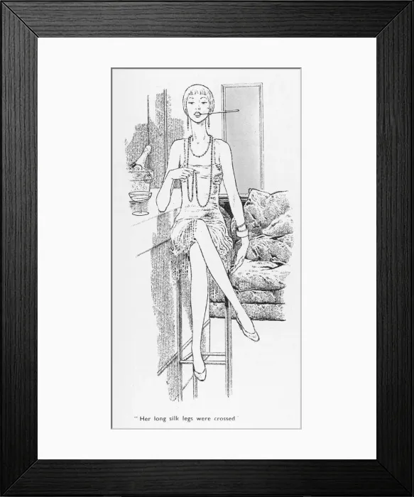 Framed Print : Twenties flapper girl sitting at a cocktail bar Framed Print : Twenties flapper girl sitting at a cocktail bar