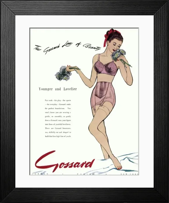 Framed Print : Advert for Gossard underwear 1948 Framed Print : Advert for Gossard underwear 1948