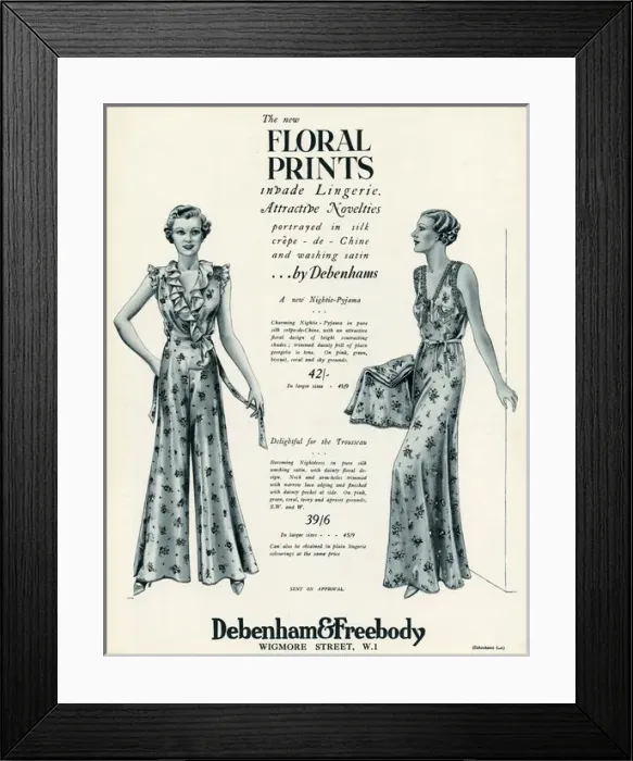 Framed Print : Advert for Debenham & Freebody pyjamas and nightdresses 1934 Framed Print : Advert for Debenham & Freebody pyjamas and nightdresses 1934