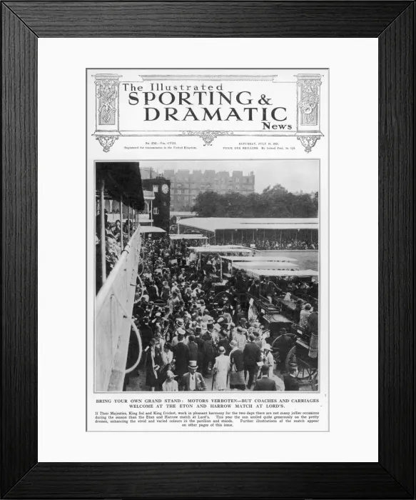 Framed Print : Eton and Harrow Match at Lords, 1925