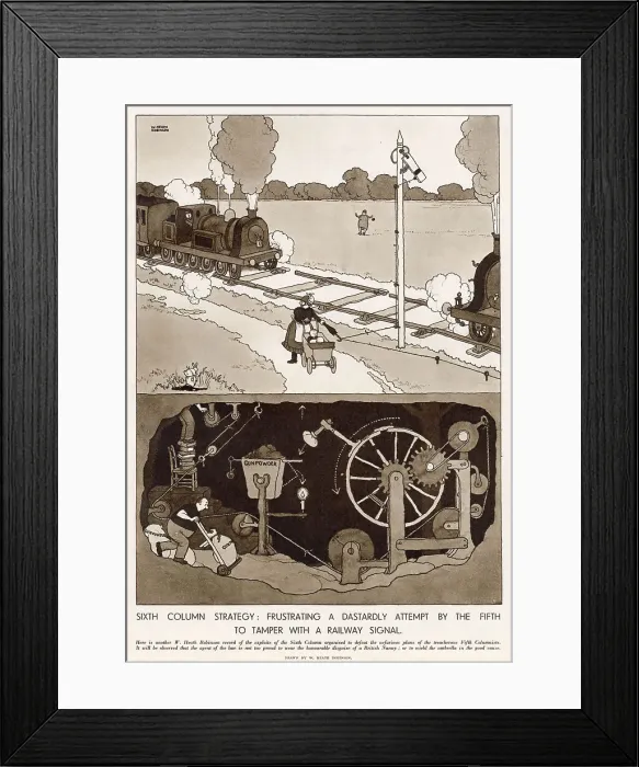 Framed Print : Tamper with a Railway Signal by William Heath Robinson
