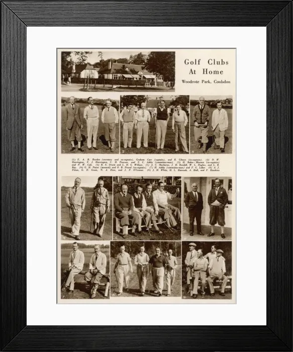 Framed Print : Golf Clubs at Home - Woodcote Park, Coulsdon Framed Print : Golf Clubs at Home - Woodcote Park, Coulsdon