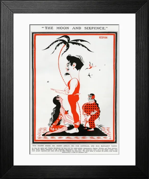 Framed Print : Theatre, Maughams, The Moon And Sixpence 1925, Nerman Framed Print : Theatre, Maughams, The Moon And Sixpence 1925, Nerman