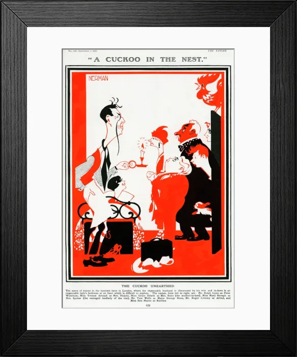 Framed Print : Theatre, A Cuckoo in the Nest 1925, Nerman Framed Print : Theatre, A Cuckoo in the Nest 1925, Nerman