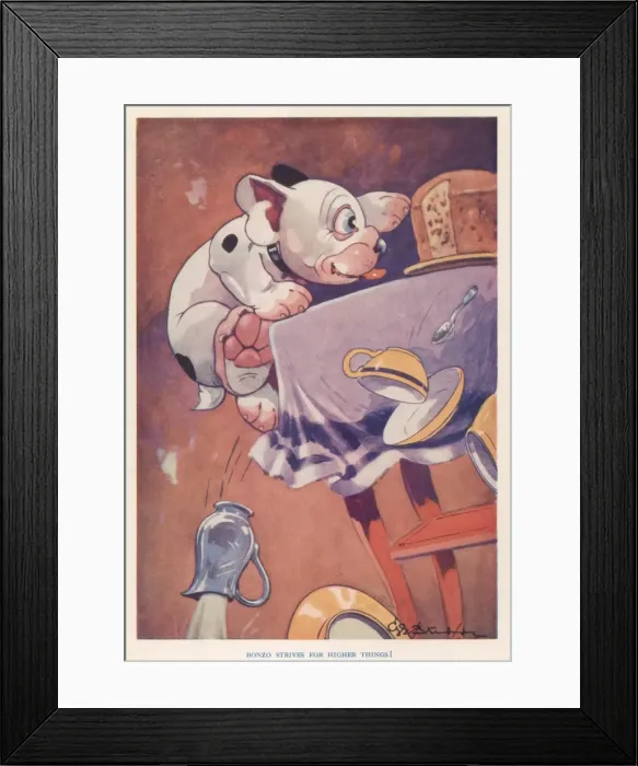 Framed Print : Bonzo strives for higher things Framed Print : Bonzo strives for higher things