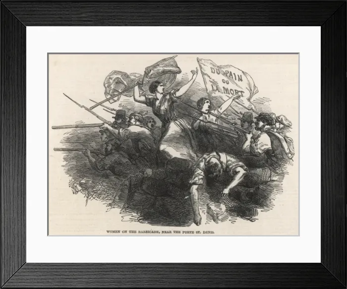 Framed Print : Women on the barricade, Paris 1848 Framed Print : Women on the barricade, Paris 1848