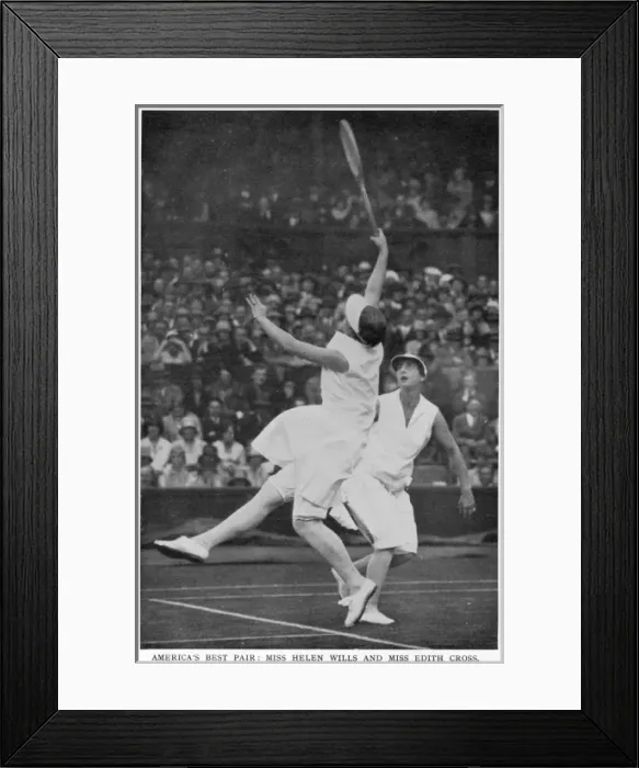 Framed Print : Helen Wills and Edith Cross in action Framed Print : Helen Wills and Edith Cross in action