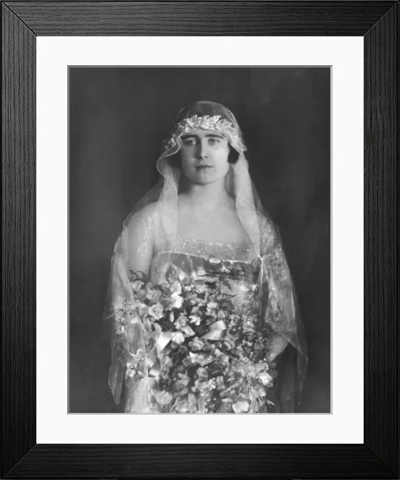 Framed Print : Elizabeth Bowes-Lyon as a bridesmaid