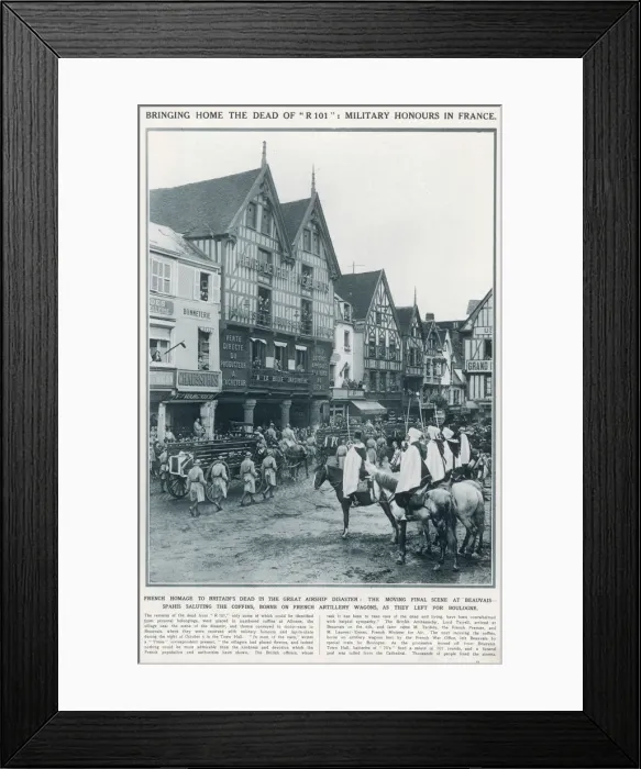 Framed Print : Military honours for dead of R101