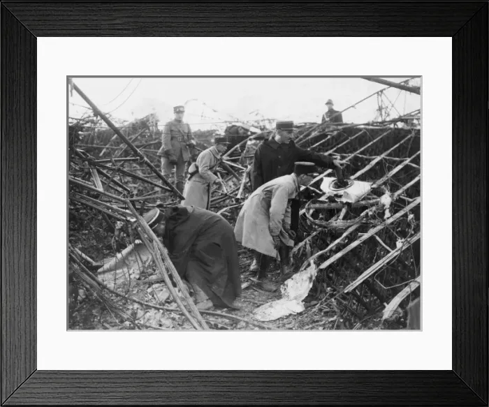 Framed Print : Wreckage of R101 airship