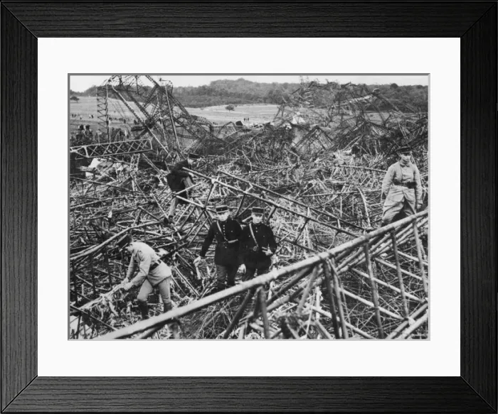 Framed Print : Wreckage of R101 airship Framed Print : Wreckage of R101 airship