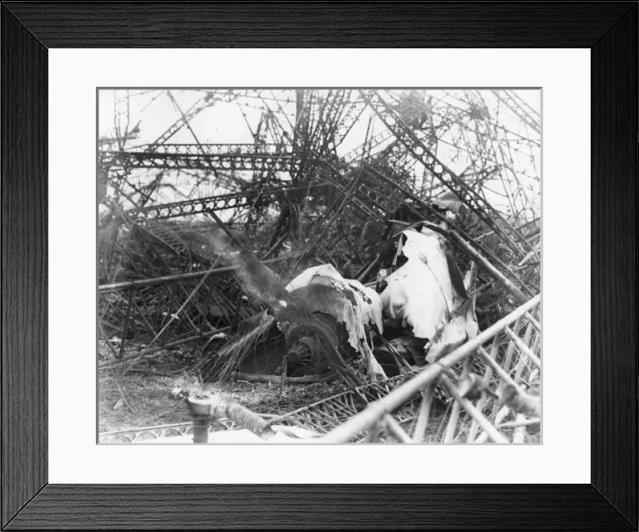 Framed Print : Wreckage of R101 airship Framed Print : Wreckage of R101 airship