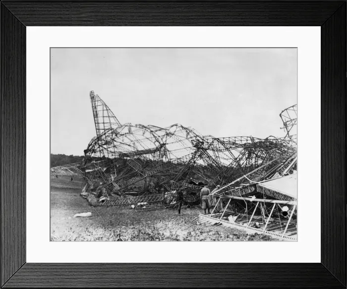 Framed Print : Wreckage of R101 airship Framed Print : Wreckage of R101 airship