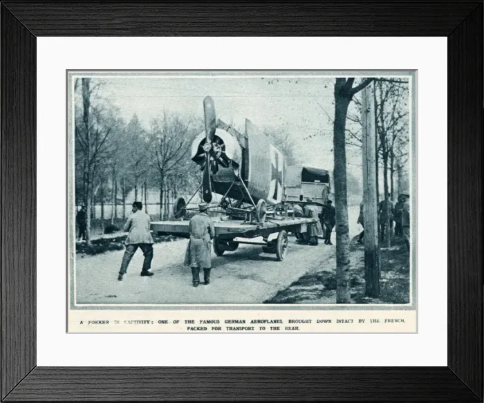 Framed Print : A captured German Fokker plane