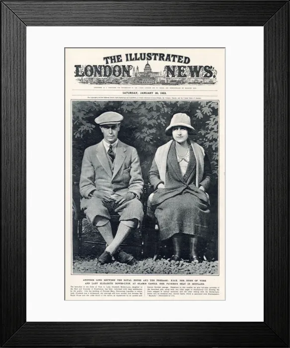 Framed Print : Betrothal of Duke of York later King George VI and Lady Elizabeth Bowes-Lyon