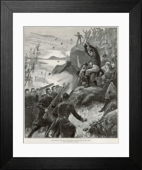 Framed Print : Affray at Belmullet 1881 Framed Print : Affray at Belmullet 1881