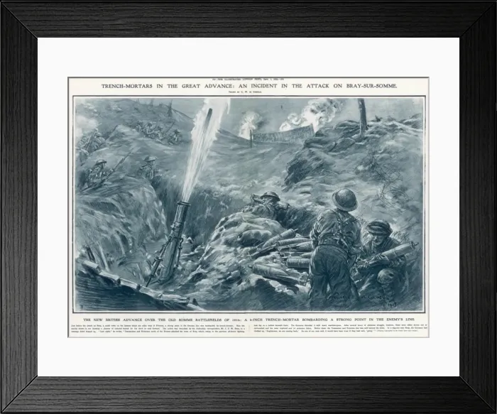 Framed Print : Trench Mortars in the Great Advance Framed Print : Trench Mortars in the Great Advance