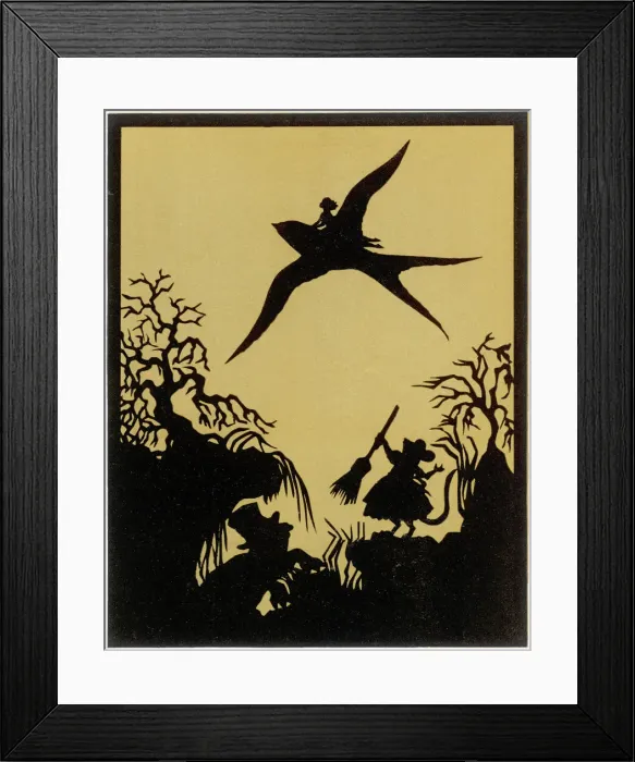 Framed Print : Thumbelina flies away on the Swallows back Framed Print : Thumbelina flies away on the Swallows back