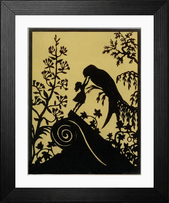 Framed Print : Thumbelina kisses the Swallow goodbye Framed Print : Thumbelina kisses the Swallow goodbye