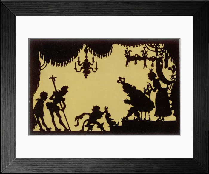 Framed Print : Puss in Boots presents a rabbit from his Master to the King Framed Print : Puss in Boots presents a rabbit from his Master to the King