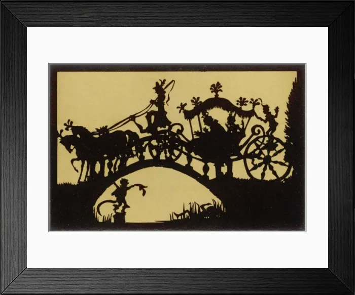 Framed Print : Puss in Boots tells the King his Master is drowning Framed Print : Puss in Boots tells the King his Master is drowning