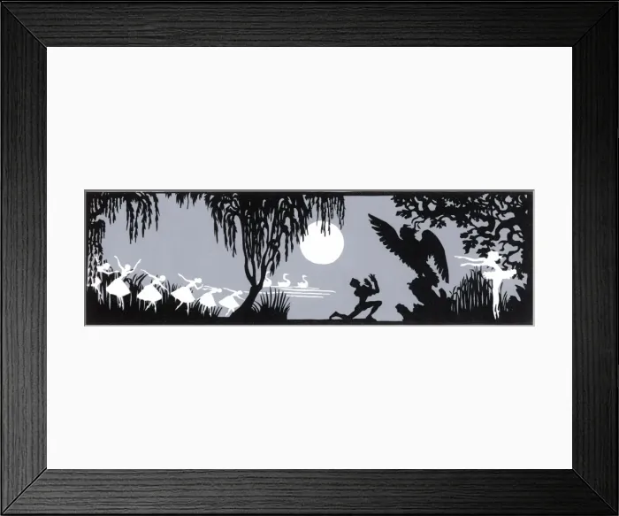 Framed Print : Swan Lake ballet, the unfortunate girls become swans again