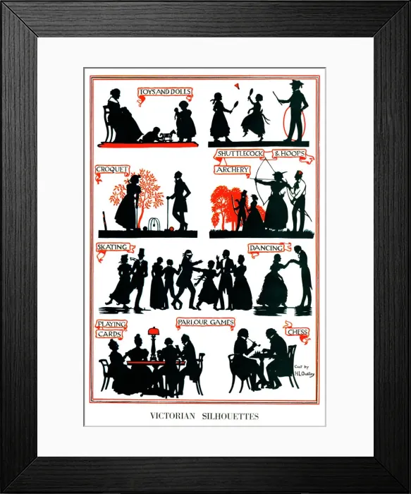 Framed Print : Victorian Silhouettes by H. L. Oakley Framed Print : Victorian Silhouettes by H. L. Oakley
