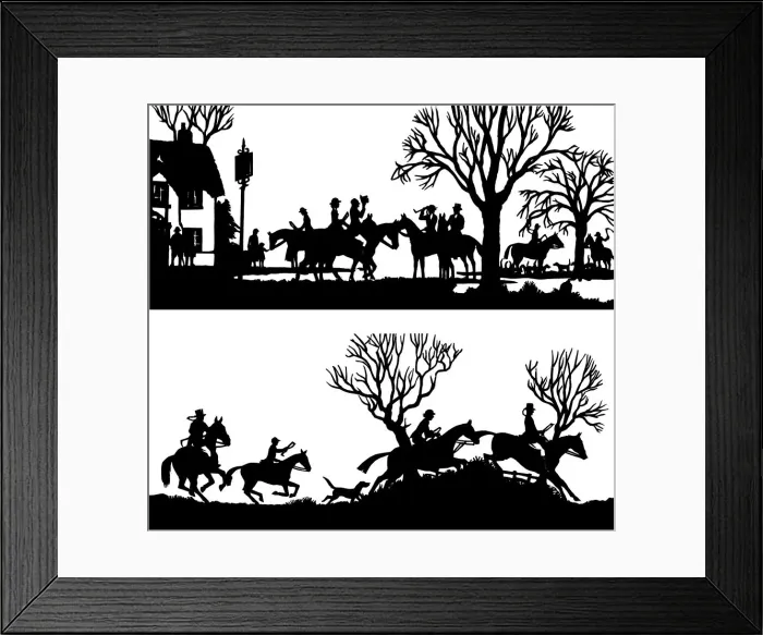Framed Print : Silhouettes of the Chase by H. L. Oakley Framed Print : Silhouettes of the Chase by H. L. Oakley