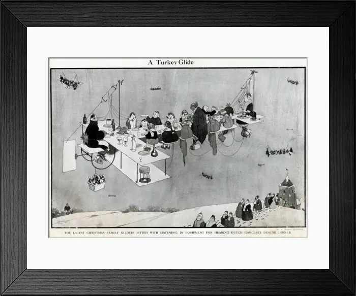 Framed Print : A Turkey Glide by William Heath Robinson Framed Print : A Turkey Glide by William Heath Robinson