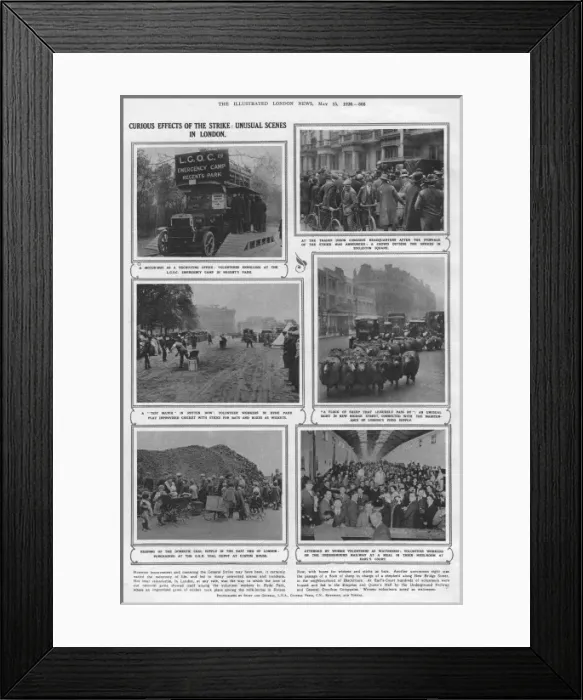Framed Print : Curious effects of the strike: Unusual scenes in London Framed Print : Curious effects of the strike: Unusual scenes in London