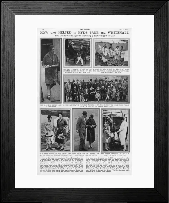 Framed Print : How they helped in Hyde Park and Whitehall during the strike