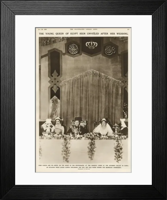 Framed Print : King Faruk and Queen Farida of Egypt after their wedding Framed Print : King Faruk and Queen Farida of Egypt after their wedding