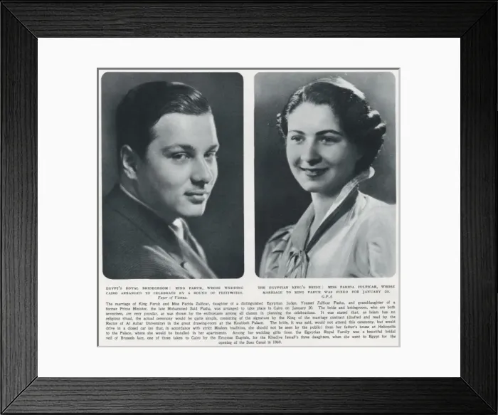 Framed Print : King Faruk of Egypt and his bride Framed Print : King Faruk of Egypt and his bride
